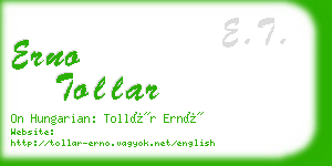 erno tollar business card